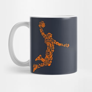 Basketball Playing Dunking Icon Silhouette Mug